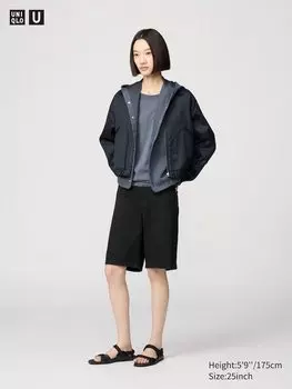 Джинсовые шорты-бермуды Uniqlo, черный