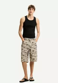 Джинсовые шорты Bershka, бежевый