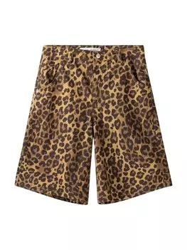 Джинсовые шорты Bershka Loose fit Jeans, кэмел