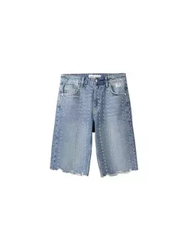 Джинсовые шорты Bershka Loose fit Jeans, синий деним