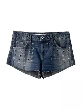 Джинсовые шорты Bershka Regular Jeans, темно-синий