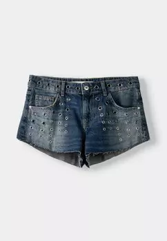 Джинсовые шорты Bershka, светло-голубой деним