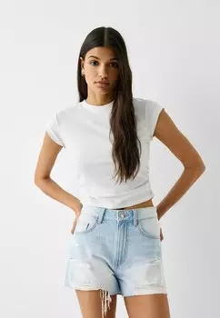 Джинсовые шорты Bershka, светло-синий