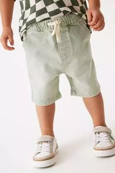 Джинсовые шорты без застежки Next, зеленый
