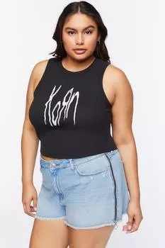 Джинсовые шорты больших размеров с потертой молнией Forever 21, деним