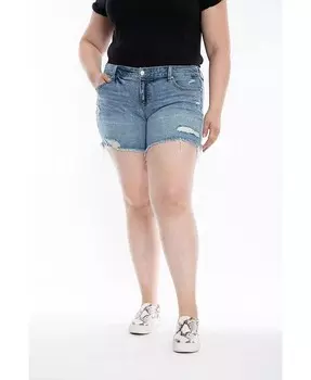 Джинсовые шорты больших размеров со средней посадкой SLINK Jeans, синий