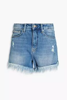 Джинсовые шорты Bombshell с потертостями GOOD AMERICAN, синий