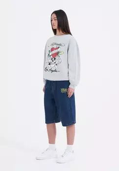 Джинсовые шорты BORN WILD Ed Hardy, синий деним