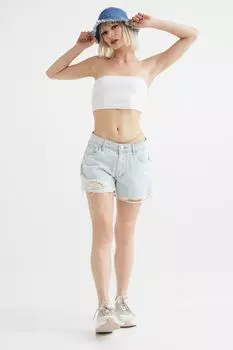 Джинсовые шорты Boyfriend Low в стиле 90-х H&amp;M, светло-голубой деним
