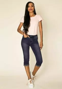 Джинсовые шорты Capri 3/4 с 5 карманами Nina Carter, цвет dark blue