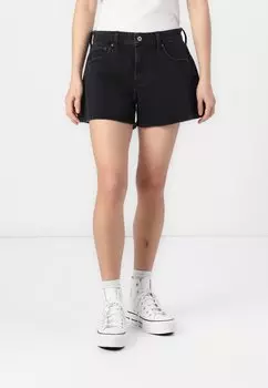 Джинсовые шорты CLASSIC A LINE SHORT CLEAN HEM Abercrombie & Fitch, черный
