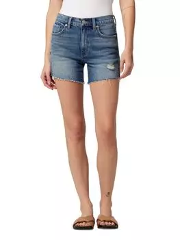 Джинсовые шорты Devon с высокой посадкой и потертостями Hudson, синий