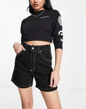 Джинсовые шорты Dickies черного цвета с эффектом потертости
