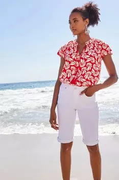 Джинсовые шорты длиной до колена Next, белый