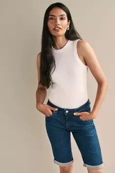 Джинсовые шорты длиной до колена Next, черный