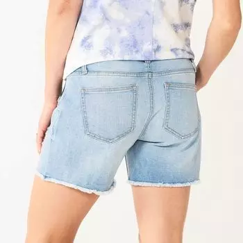 Джинсовые шорты для беременных Sonoma Goods For Life с потрепанным краем и боковыми вставками Sonoma Goods For Life, белый