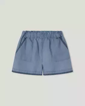 Джинсовые шорты для девочек с эластичным поясом Pepe Jeans, голубой