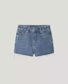 Джинсовые шорты для девочек с пятью карманами и свободным кроем Pepe Jeans, синий