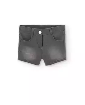 Джинсовые шорты для девочек с застежкой на пуговицы и молнию Boboli, серый