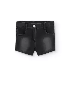 Джинсовые шорты для девочек с застежкой на пуговицы и молнию Boboli, чёрный