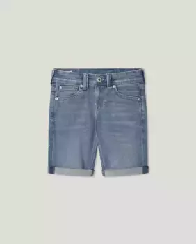 Джинсовые шорты для мальчиков с потертым эффектом Pepe Jeans, синий