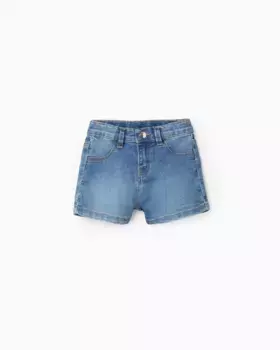 Джинсовые шорты для малышки с петлями для ремня на талии Zippy, синий