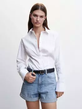 Джинсовые шорты для мам Mango, открытый синий