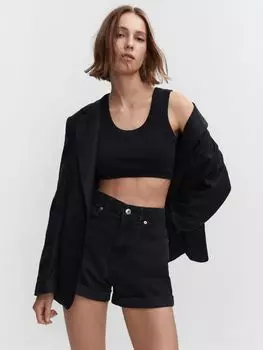Джинсовые шорты для мамы Mango, открытый серый