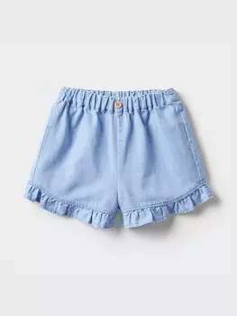 Джинсовые шорты easy с оборкой Uniqlo, цвет 63 синий