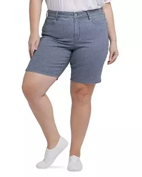 Джинсовые шорты Ella с боковым разрезом NYDJ Plus, синий