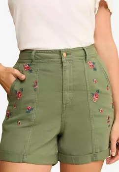 Джинсовые шорты EMBROIDERED UTILITY Love & Roses, зеленый