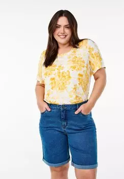 Джинсовые шорты ENG ANLIEGENDE Zizzi, цвет Blue Denim