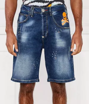 Джинсовые шорты Formentera fit Skull&Bone Regular fit Philipp Plein, синий