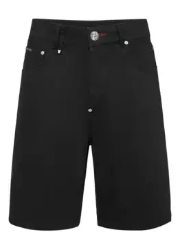 Джинсовые шорты Formentera Skull Philipp Plein, черный