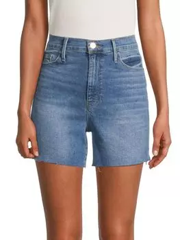 Джинсовые Шорты Frame Le Tour с необработанными краями, голубой