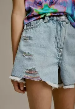 Джинсовые шорты FRAYED EDGE DISTRESSED, REGULAR FIT Next, синий