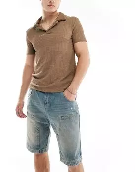 Джинсовые шорты Good For Nothing Carpenter с эффектом потертости синего цвета