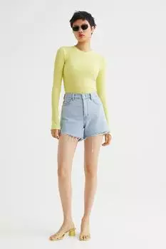 Джинсовые шорты H&amp;M, светло-голубой деним