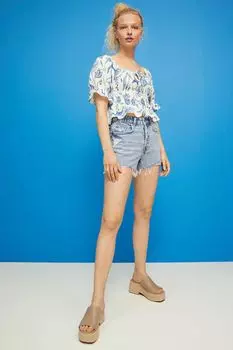 Джинсовые шорты H&amp;M, светло-голубой деним