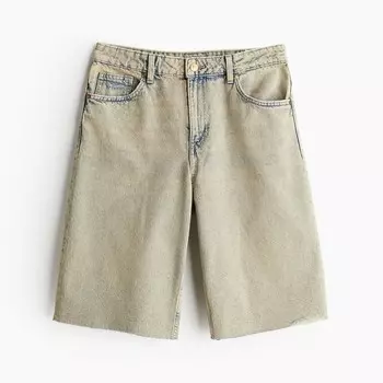 Джинсовые шорты H&M Bermuda Regular, светло-бежевый