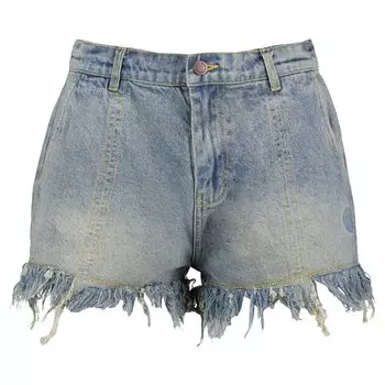 Джинсовые шорты Honor The Gift с бахромой, цвет Светлый индиго