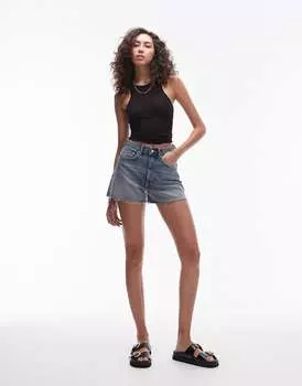 Джинсовые шорты из эластичного денима Topshop Comfort в цвете "Выцветшие"