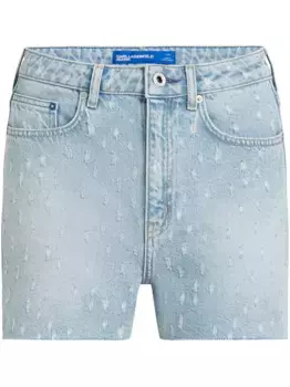 Джинсовые шорты из букле Karl Lagerfeld Jeans, синий