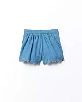 Джинсовые шорты из шамбре Sfera, синий