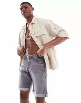 Джинсовые шорты Jack & Jones серого цвета