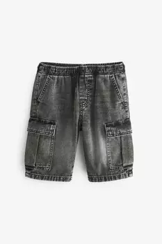 Джинсовые шорты карго (3–16 лет) Next, серый
