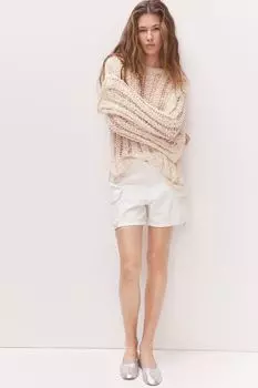 Джинсовые шорты-карго обычного кроя H&M, белый