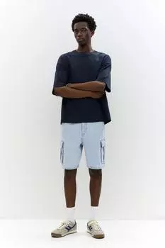 Джинсовые шорты-карго Pull And Bear, индиго