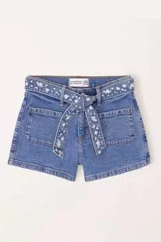 Джинсовые шорты карго с завязкой на талии Abercrombie & Fitch, синий