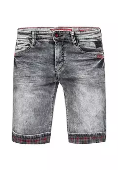 Джинсовые шорты Karsley с клетчатыми манжетами RUSTY NEAL, серый